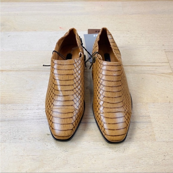 H&M leather craft croc embossed loafers Y2K - Picture 2 of 5